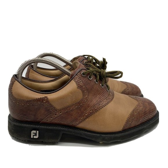 FootJoy Myjoys Wingtip Oxford Golf Shoes - Picture 1 of 9